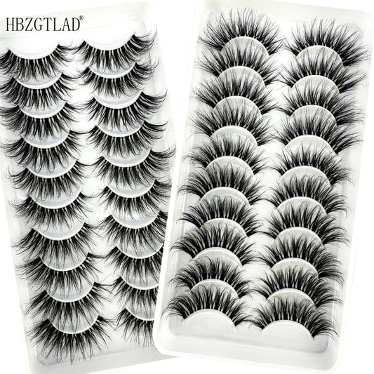 10 pairs Invisible band lashes cilios 3D mink fake lashes transparent Terrier natural long false eyelashes