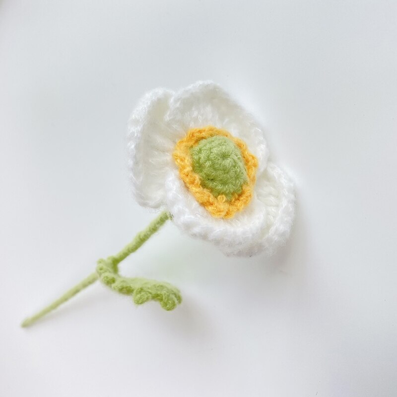 1pcs Hand-Knitted Flower Daisy Flower Lavender Sunflower Knitting Flower Knit Home Decor