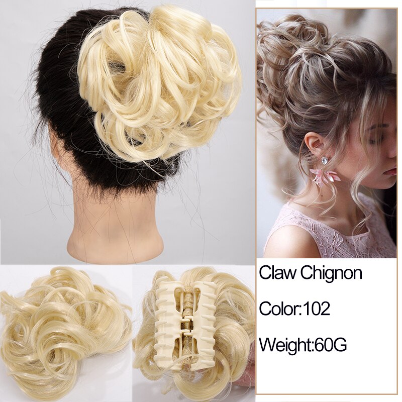 Synthetic Messy Chignon Scrunchies Natural Curly Hair Bun Pieces Fake False Hairpieces For Women Ponytail Extensions