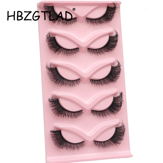 Cat-Eye 3D Mink Eyelashes Curled Winged Natural Realistic Messy End Eye Elongated Thick False Soft Fake Eyelashes