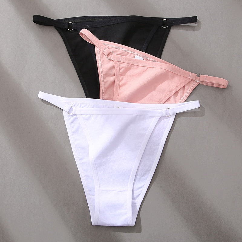 3Pcs/set Women Cotton Panties Low Waist Bikini Briefs M-2XL Ladies Underwear Female Soft Solid Underpants Lingerie