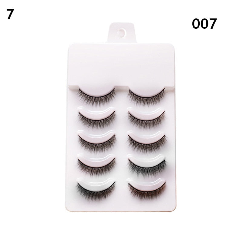 5 Pairs 3d Faux Mink Manga Lashes Little Devil Fairy 3D False Eyelashes Natural Lash Extension