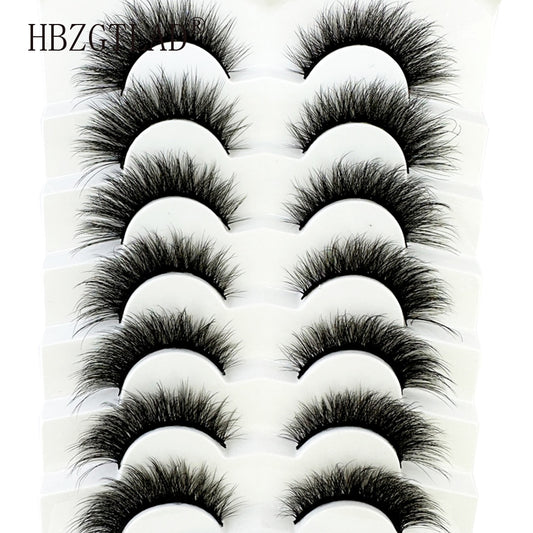 7Pairs Eyelashes 3D Mink Lashes Fluffy Soft Wispy Volume Natural long Cross False Eyelashes Eye Lashes Reusable