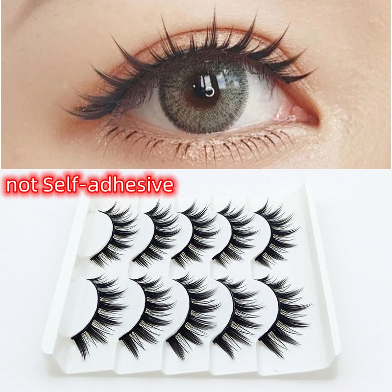 4 Pairs Eyelashes Extension Natural False Eyelashes Cross Long Winged Eyelash End Eye Elongated Big Eye Lashes Lolita Eyelashes