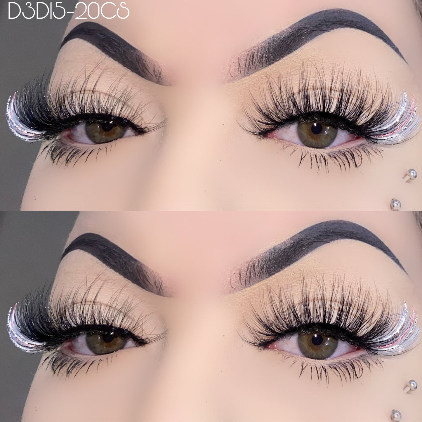 Colored Lashes Glitter Lashes Mink 15mm -20MM Fluffy Color Streaks Cosplay Makeup Beauty Eyelashes
