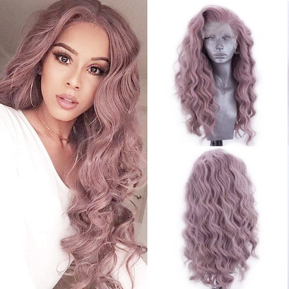Synthetic Lace Front Wig Body Wave Blue Wig for Women Natural Hairline Black Wigs Daily Use Cosplay Wig