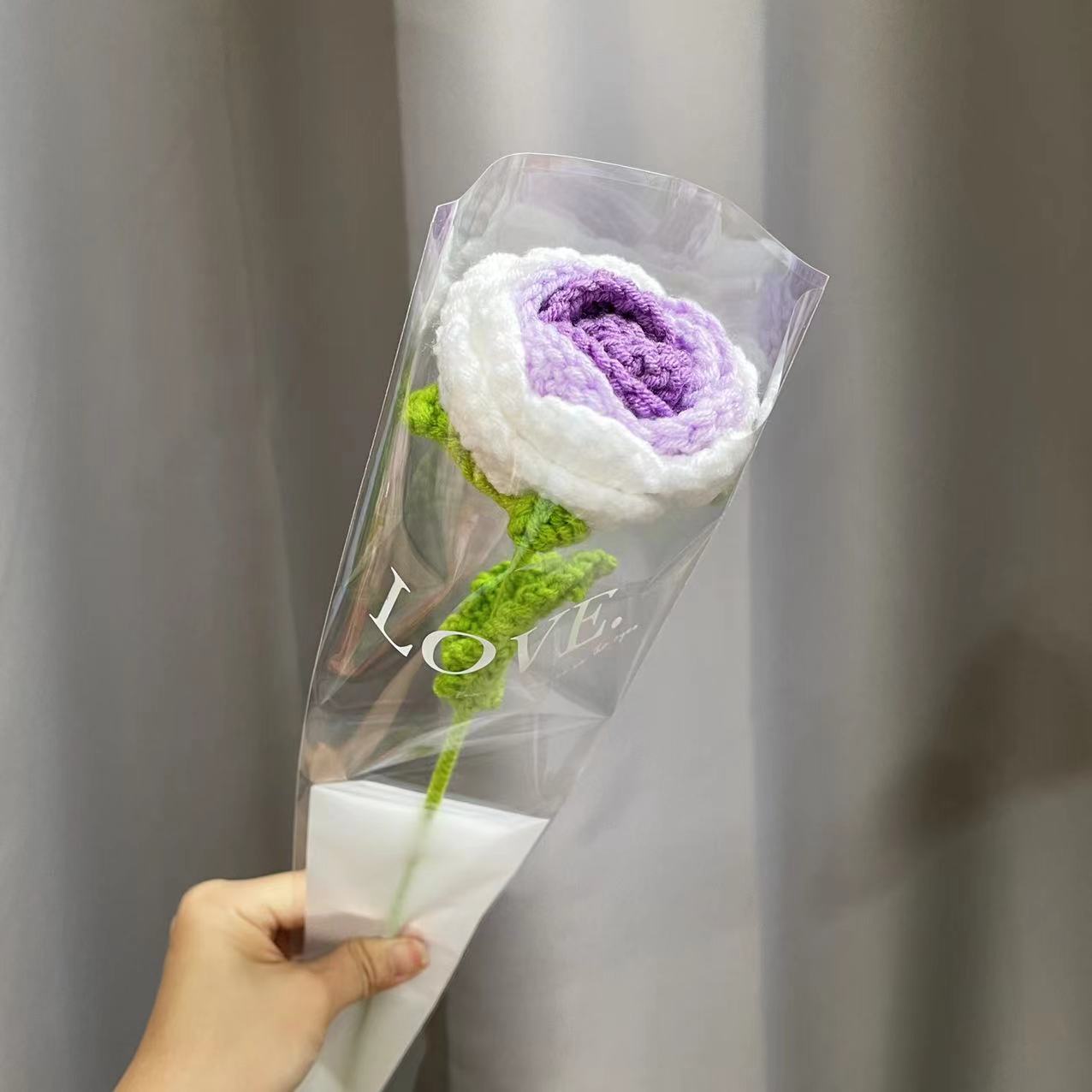 knitting Rose Flower Daisy Bouquet Sunflower Hand-Knitted Fake Flower knit flower Home Creative Decorate Gift