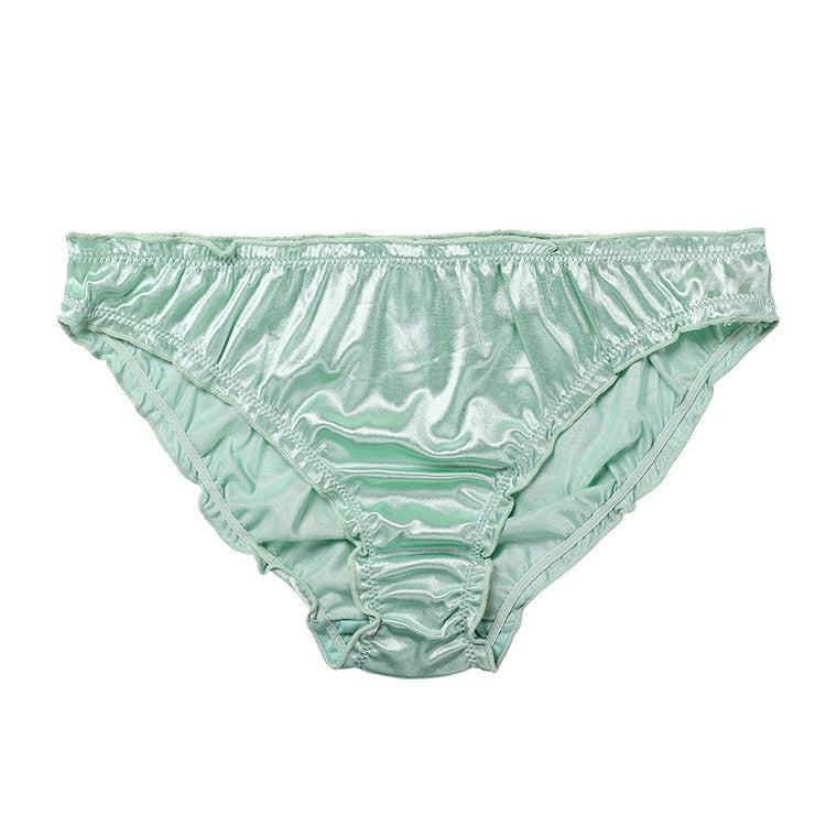 Large Size Ladies Underwear Low Waist Spot Sexy Soft Comfortable Super Elastic Satin Pants Cotton