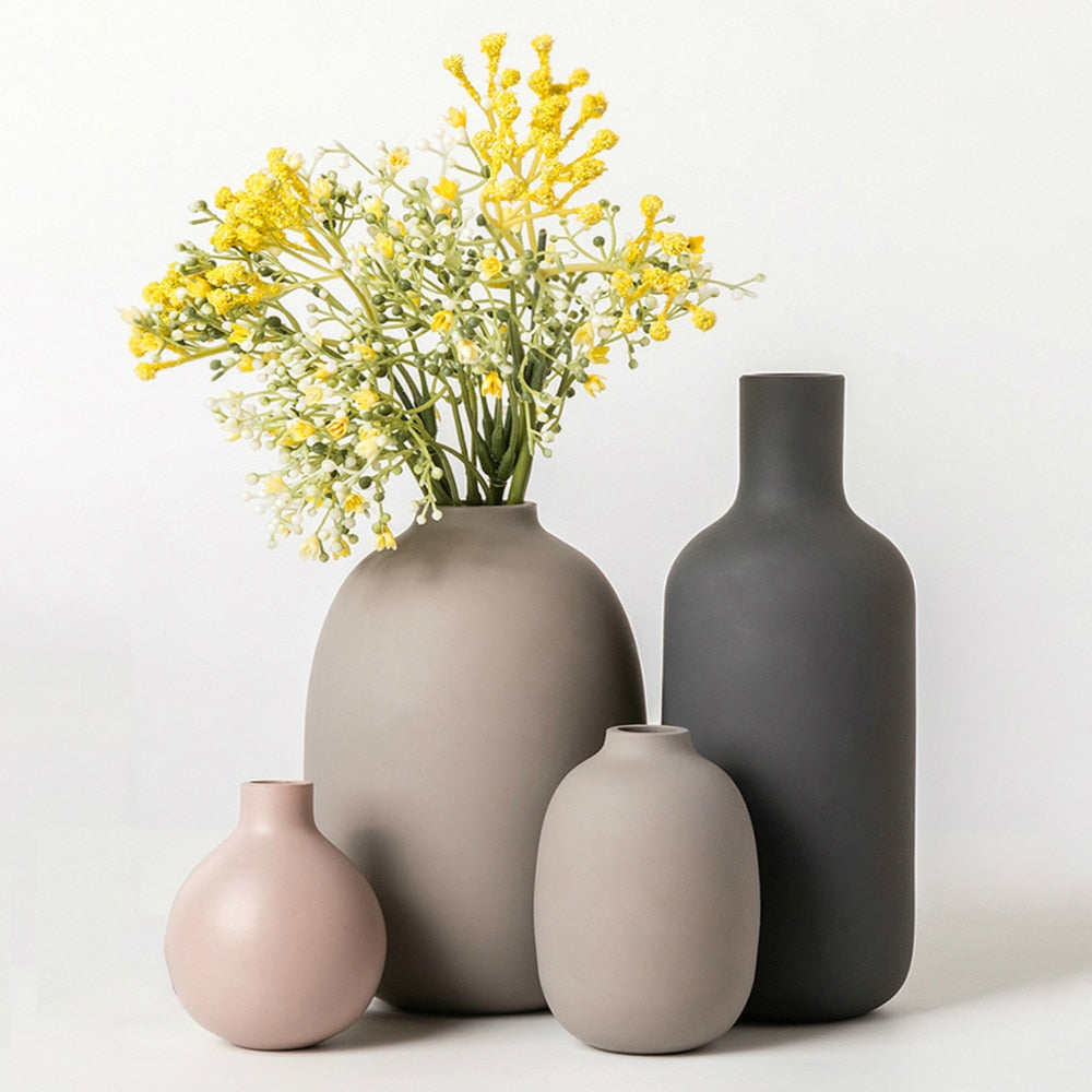 Ceramic Vases Simple Retro Frosted Ceramic Decoration Creative Home Furnishings Nordic Retro Pastoral Vase Crafts Home Decor