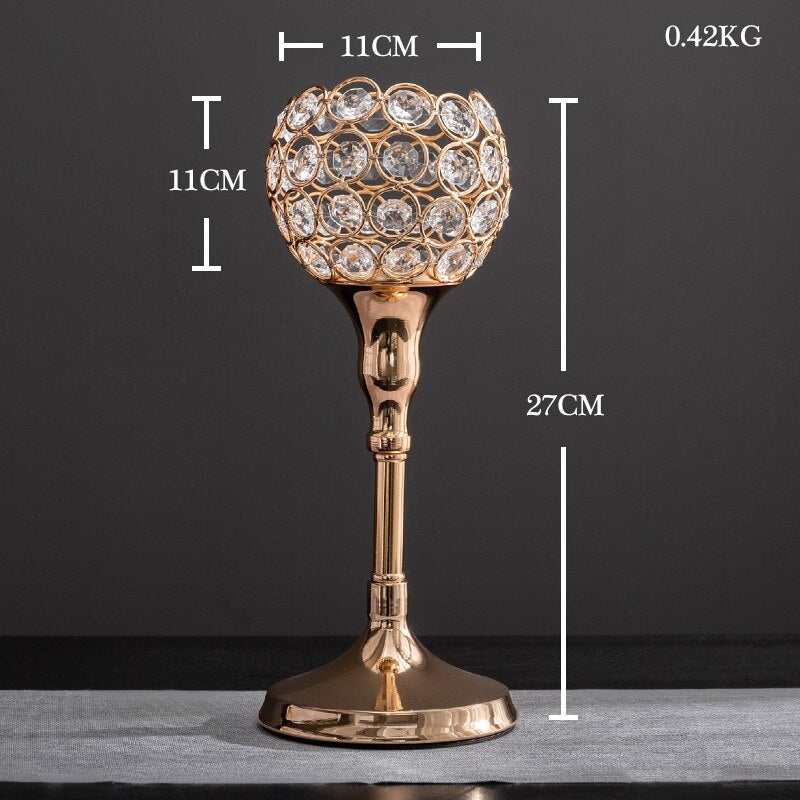 Golden Candle Holder Metal Candlestick Festival Wedding Dining Table Accessory  Home Decor