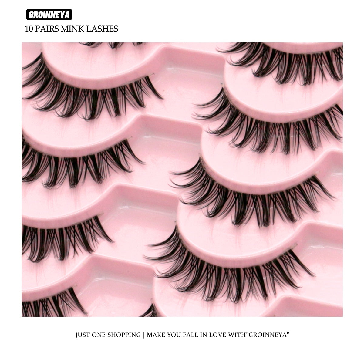 Clear Eyelash Manga  Lashes False 5/10 Pairs Eyelashes Cat-Eye Natural Fluffy 3D Faux Mink Lashes Wispy Lashes