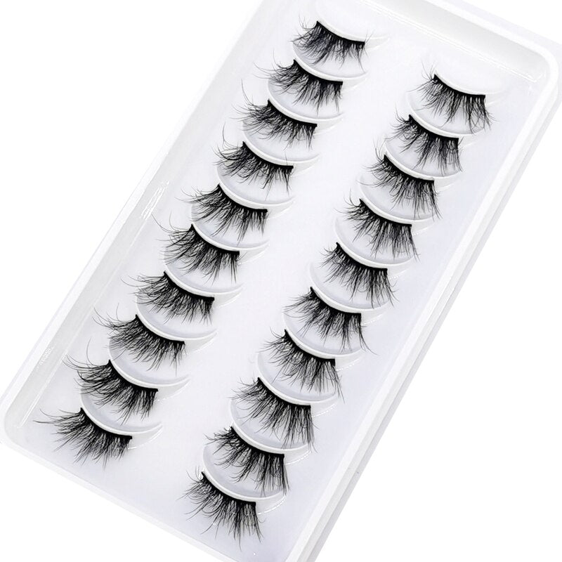 10 Pairs Crisscross Half Eye Lashes Natural False Eyelashes Handmade Faux 3D Mink Lashes Eyelash Extension