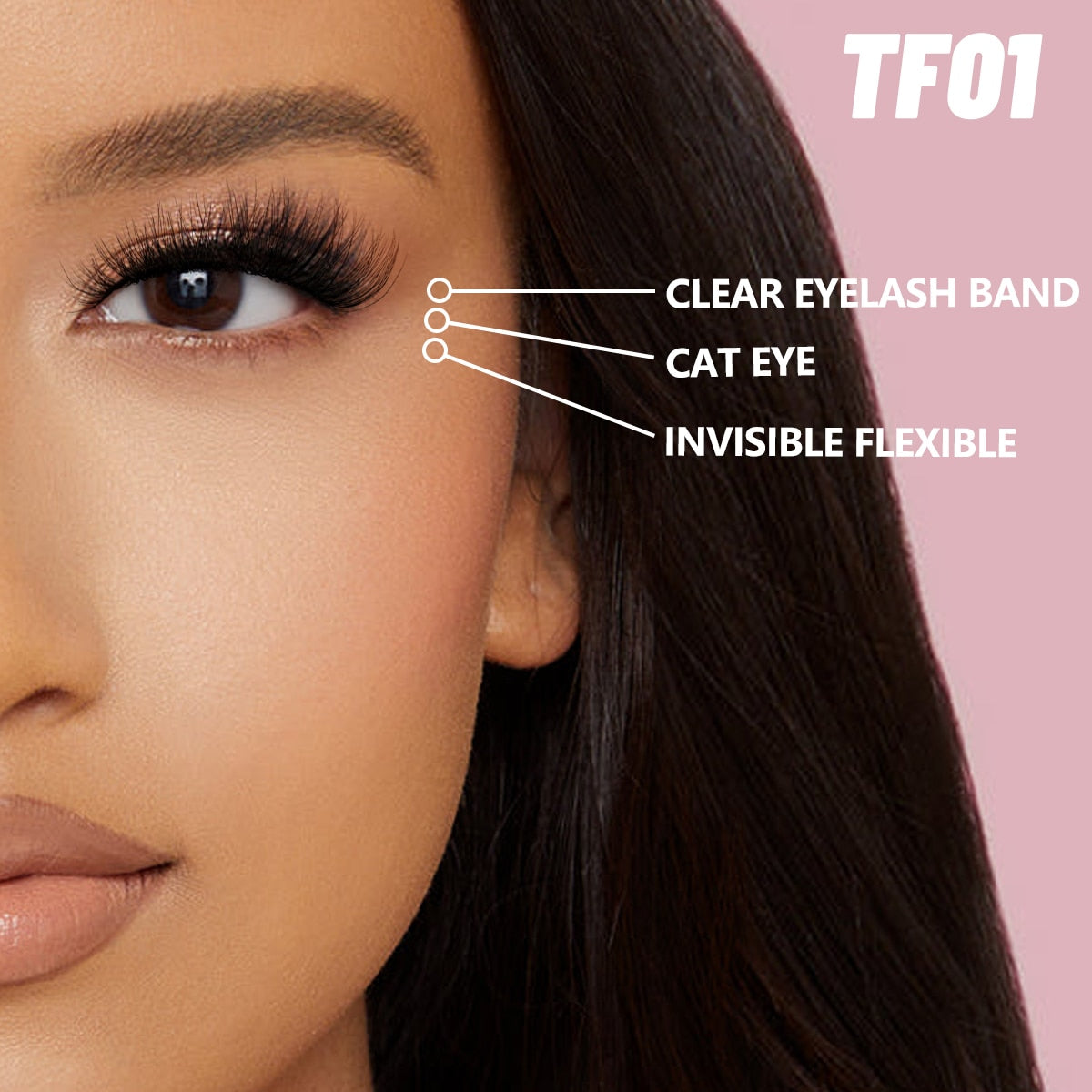 Manga Lashes 10 Pairs 3D Clear Band Lashes Natural Look Wispy Mink Eyelashes Fluffy Cat Eye Lashes Pack Fake Eyelashes