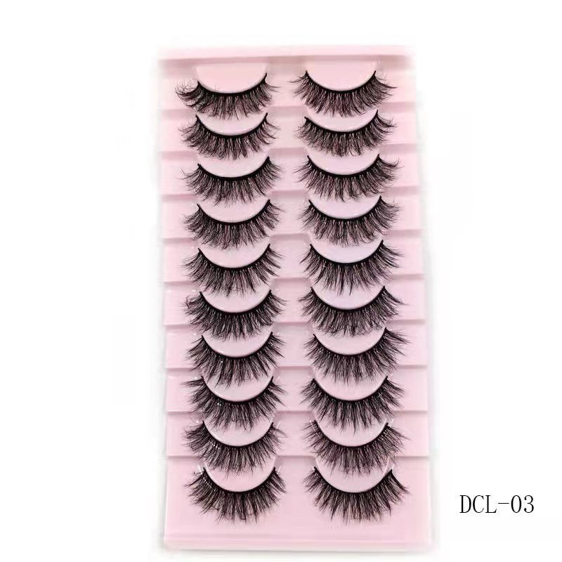 10 Pairs Faux Mink Lashes Natural False Eyelashes Fluffy Soft Wispy Dramatic Volume Lash Extension Wispy Long 3D