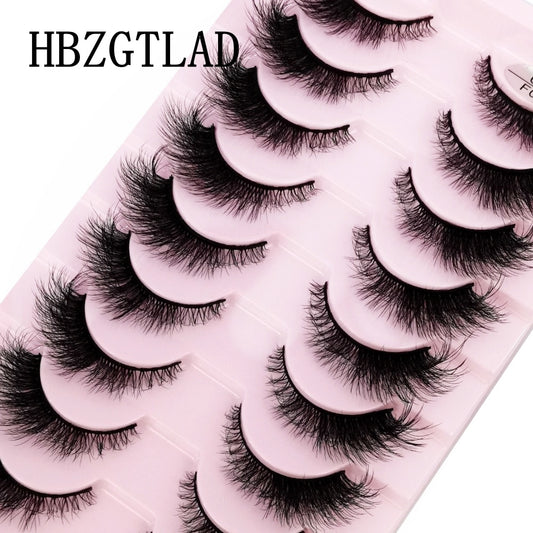 Realistic Cat Eye Lashes 10 pairs 3D Faux Mink Eyelashes Winged End Eye Elongated Fake Lashes Soft Natural Long Lashes