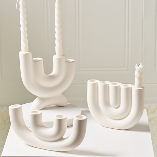 1PC Candlestick Holder Ceramic Ornament Home Decoration Candle Holder Nordic Home Decor Ceramic Candelabra