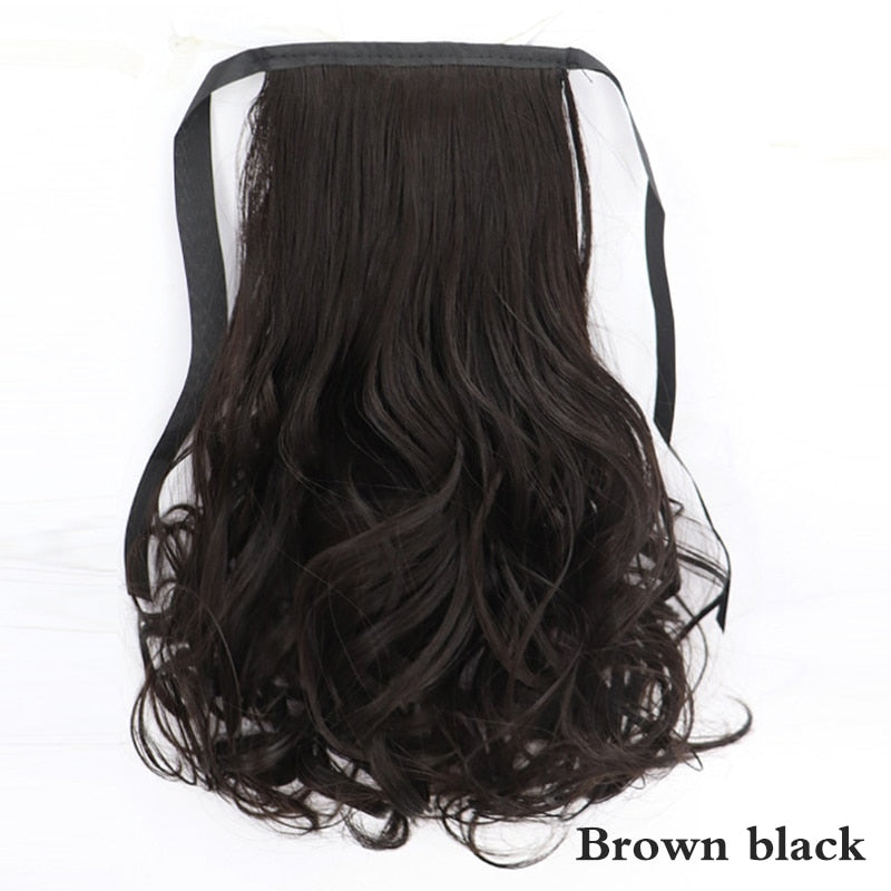 Concubine Synthetic Strappy Ponytail Hair Extensions False Tail Natural Hair Clip Horse tail Curly Organic For Women Wig