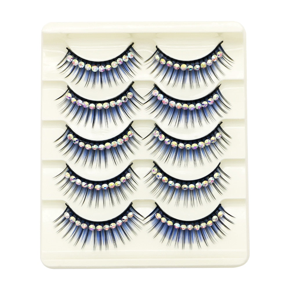 5pairs eyelash Natural False eyelashes mink lashes eyelash extension Colored eyelashes
