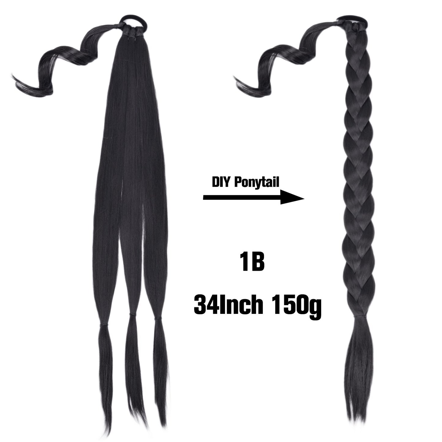 Synthetic Heat Resistant Braided Fishtail Fishbone Drawstring Ponytail Hairpiece Blonde Hair Extensions For Woman