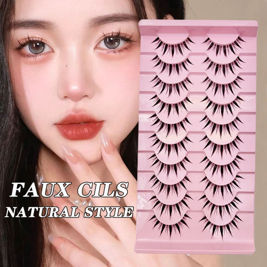 Manga Lashes 5/10 Pairs Natural Lashes False Eyelashes Little Devil Lashes Anime Lashes Full Strip Lashes Band