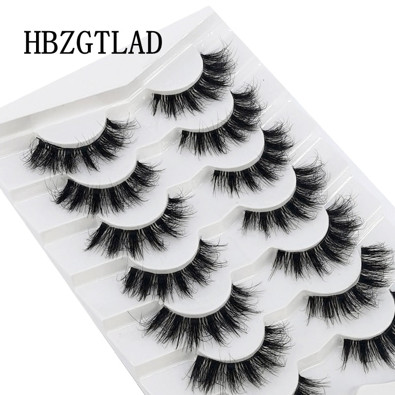 4/7 Pairs 3D Mink Lashes Natural Long Full Strip Lashes Transparent Short Mink EyeLashes Style False Eyelashes