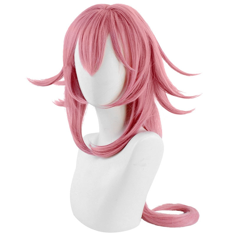 Genshin Impact Yae Miko Cosplay Wig Long With Bangs Pink 80cm Halloween Heat Resistant Synthetic Party Wig + Wig Cap