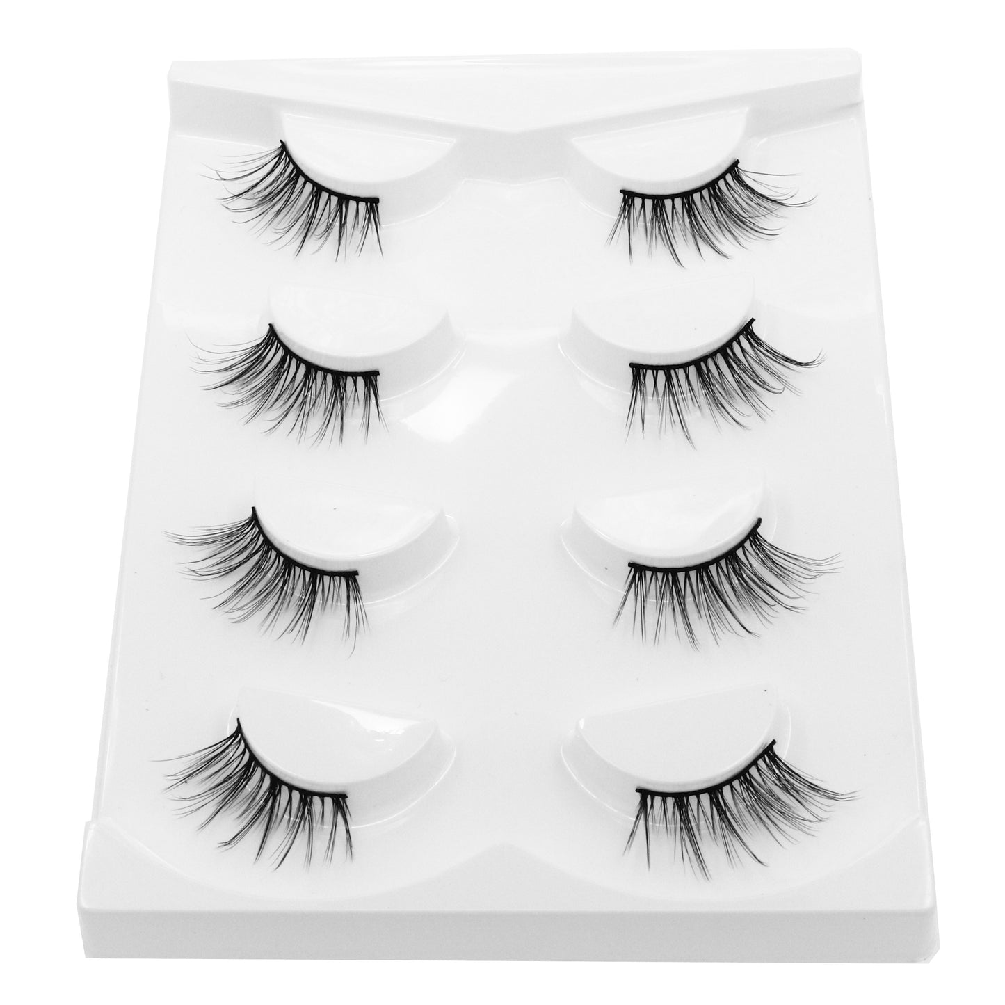 4 Pairs Half Lashes Cat Eye Natural Wispy Mink Eyelashes Cruelty Free Lash Handmade Fake Eyelashes Half Lashes Fox Eye