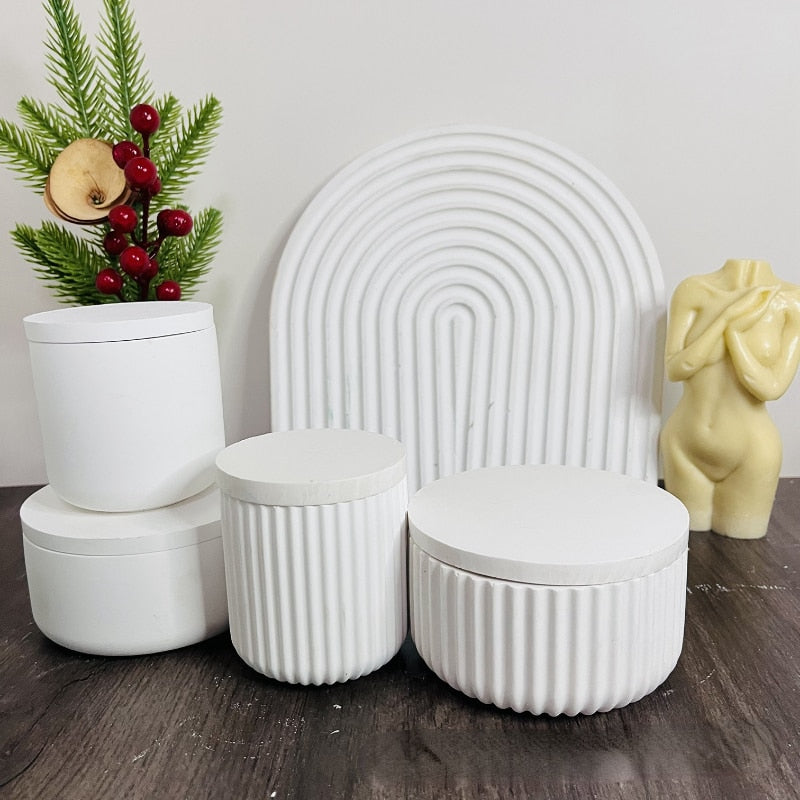 Storage Boxes with Lids Silicone Molds Ornaments Jars Bottles Gypsum Concrete Mold Resin Mold DIY Candle Cup Mold Flowerpot Mold