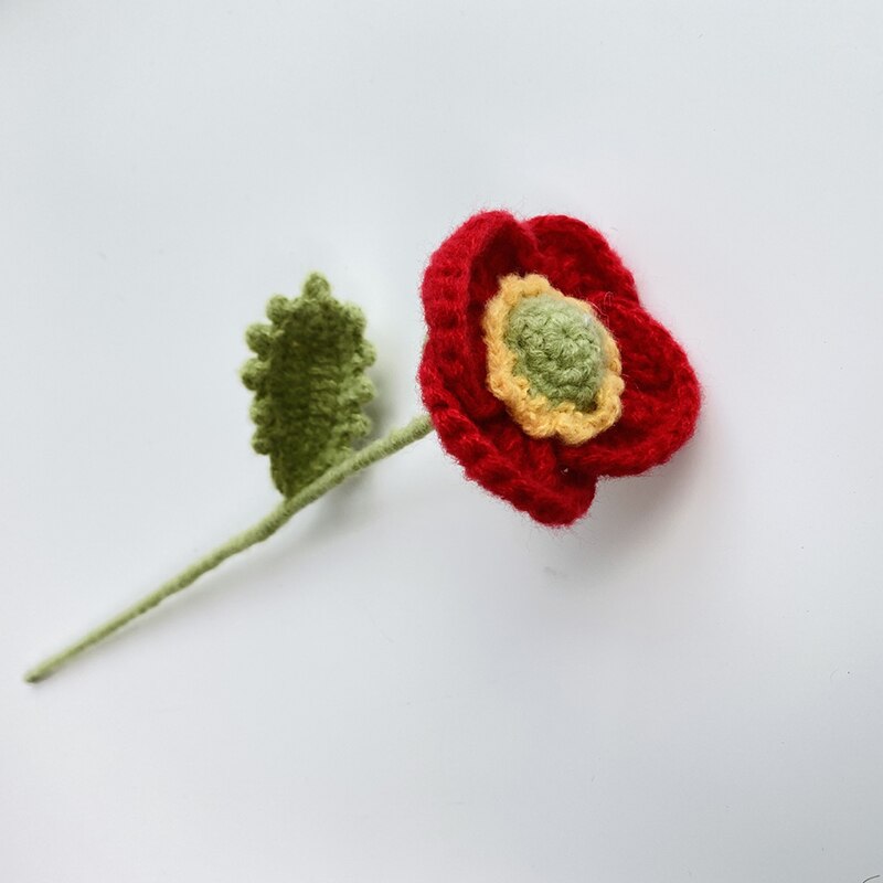 1pcs Hand-Knitted Flower Daisy Flower Lavender Sunflower Knitting Flower Knit Home Decor
