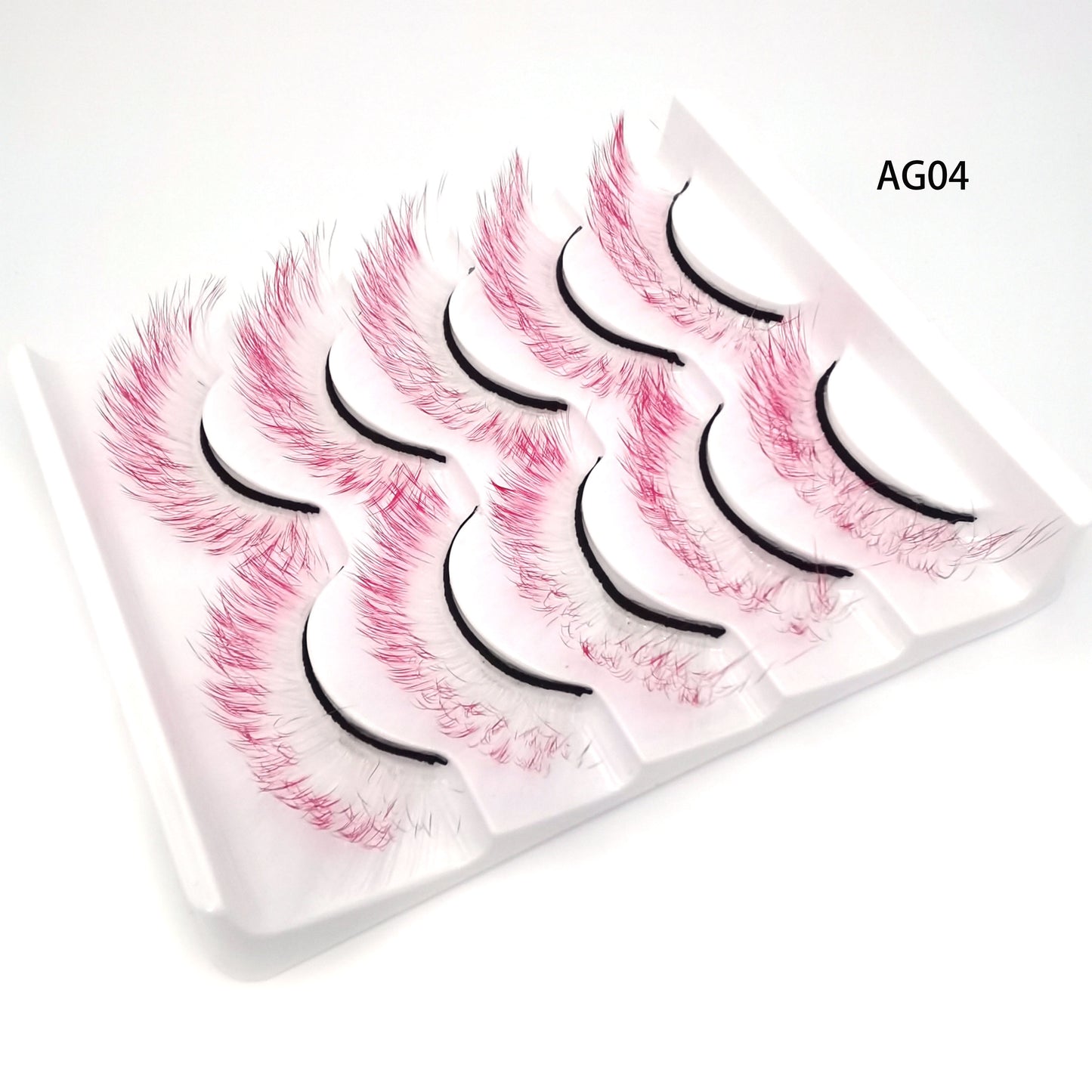 5 pairs 3D Mink Eyelashes Colorful 100% Mink Lashes Gradient Pink Blue Red White False Eyelashes Fluffy Soft Cilias