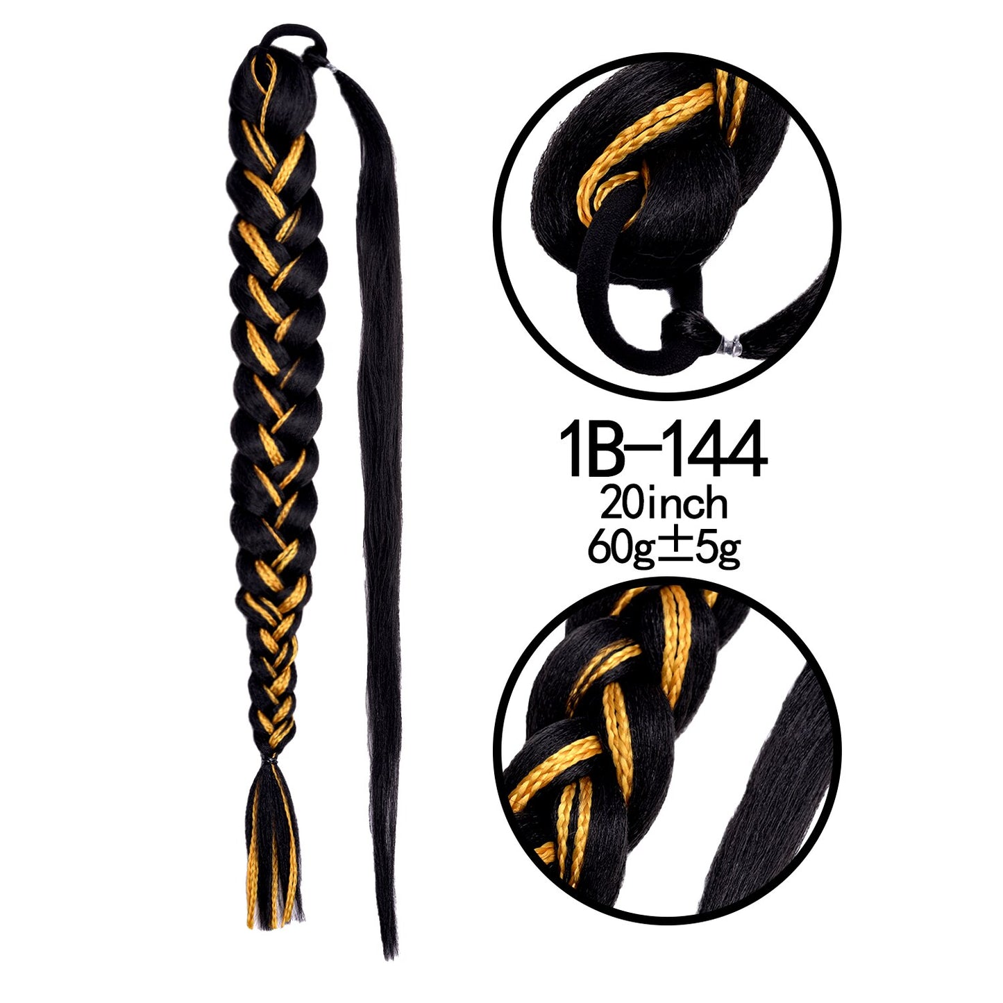Synthetic Heat Resistant Braided Fishtail Fishbone Drawstring Ponytail Hairpiece Blonde Hair Extensions For Woman