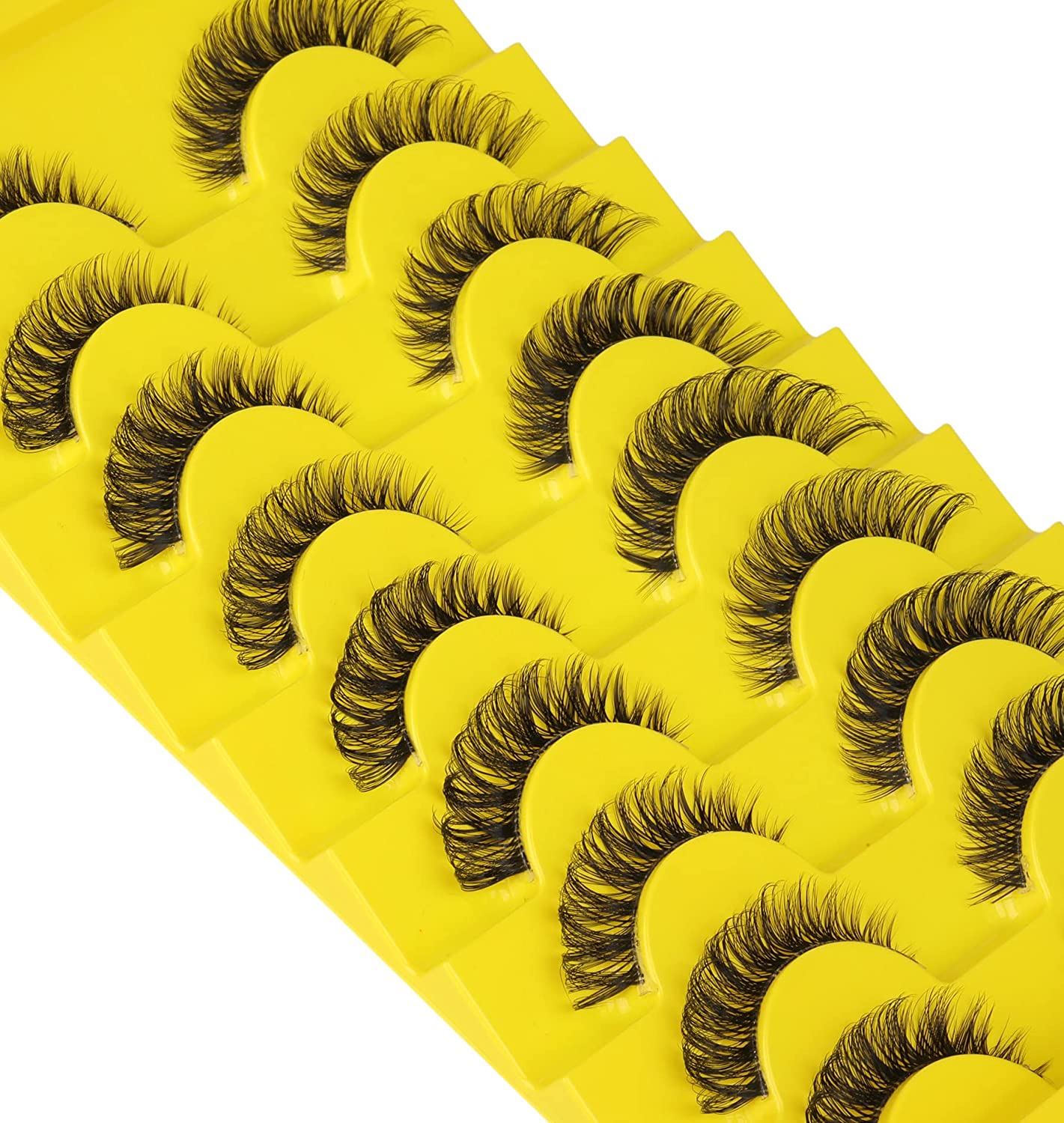 10Pairs Transparent Band Lashes Natural Long 3D Faux Mink False Eyelashes Handmade Fluffy Volume Eye Lash Cilios