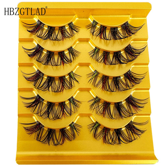 Colored Lashes Manga Lashes 3D Clear Band Lashes Natural Look Wispy Mink Eyelashes Fluffy Cat Eye Lashes individual Eyelashes