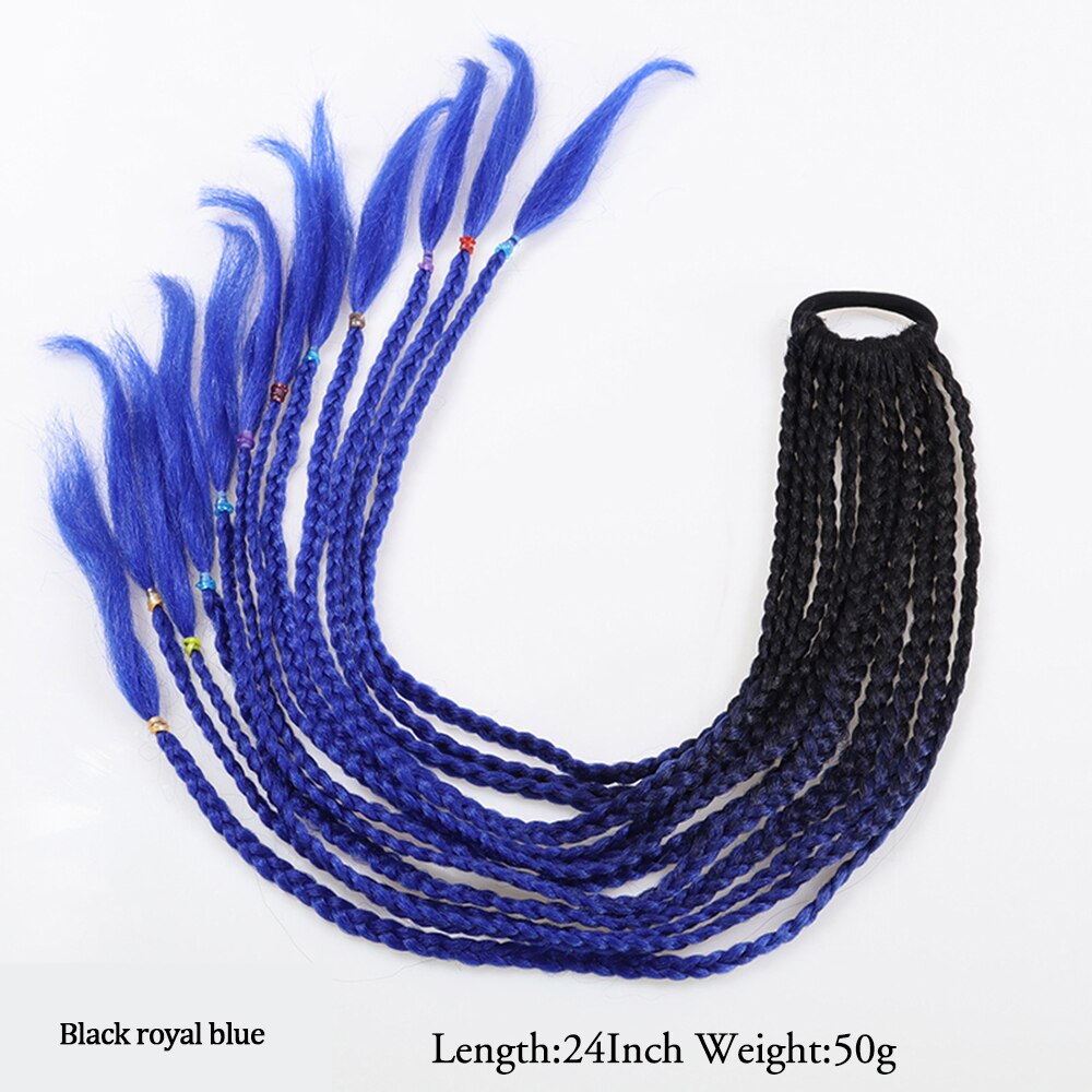 Synthetic Heat Resistant Braided Fishtail Fishbone Drawstring Ponytail Hairpiece Blonde Hair Extensions For Woman