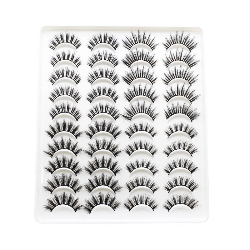 20 Pairs Mink Fluffy Lashes Eyelash Extension Natural False Eyelashes Dramatic Volume Lashes Reusable Lashes