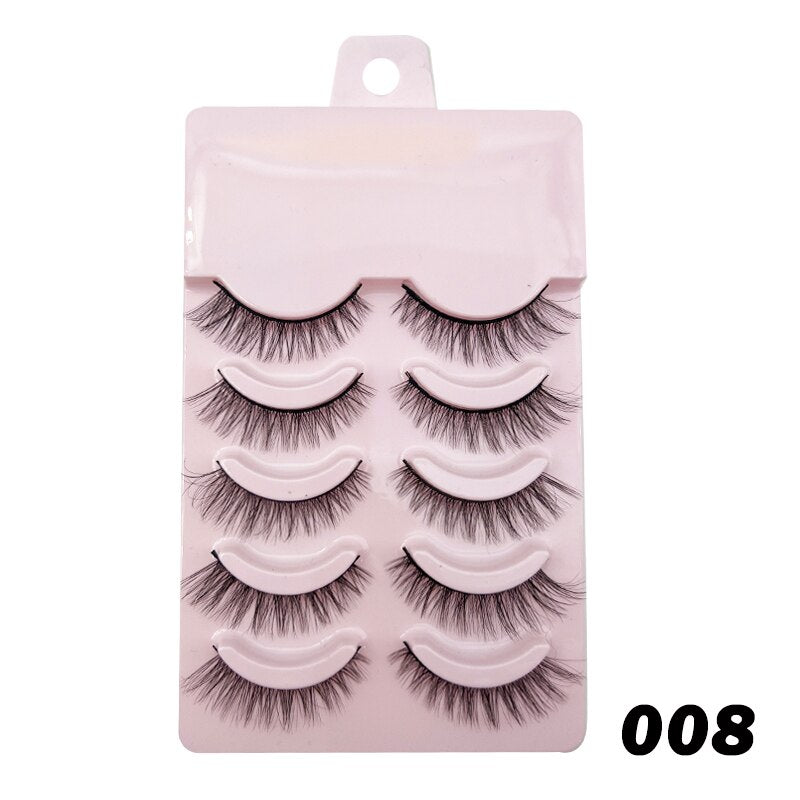 Manga Lashes 5pairs Natural Lashes 19 Styles of False Eyelashes Faux Cils Anime Lashes Soft  Daily Dating Lashes