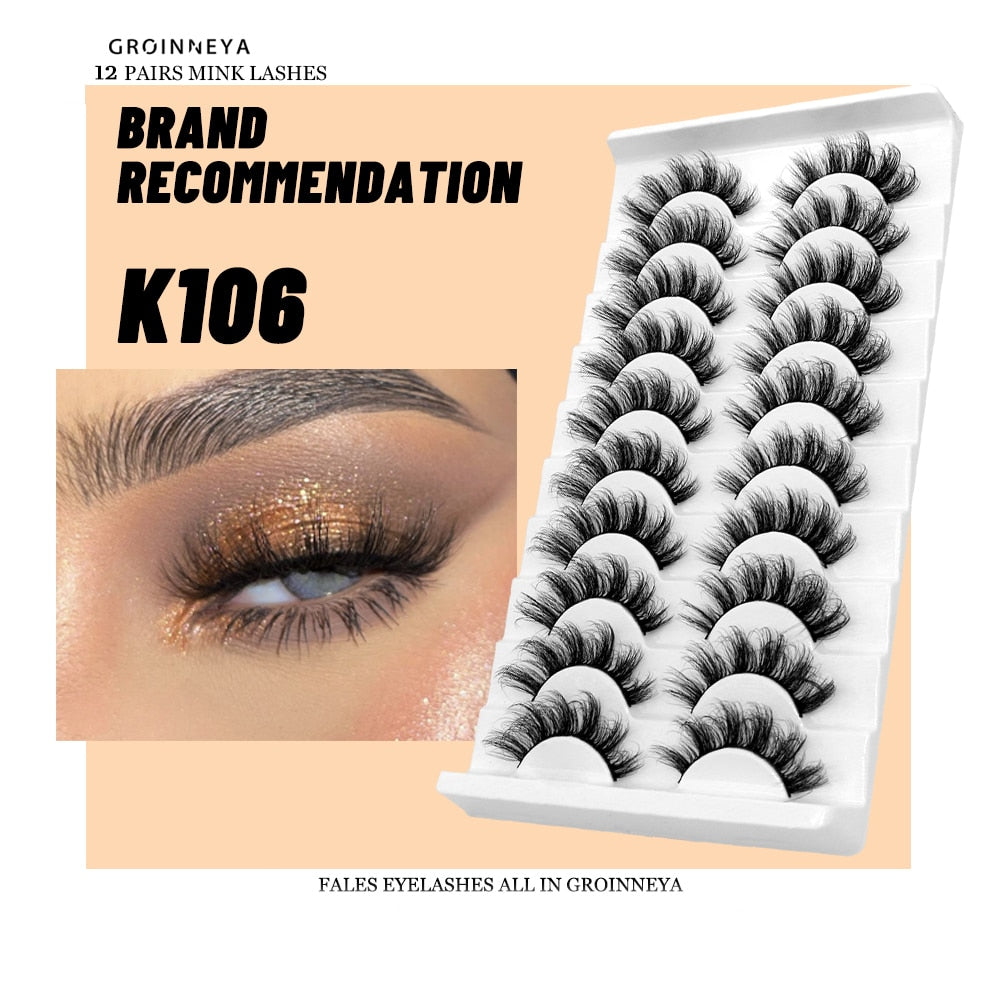 5/10 Pairs 3D Faux Mink Lashes Fluffy Soft Wispy Natural long False Eyelashes Curly lashes