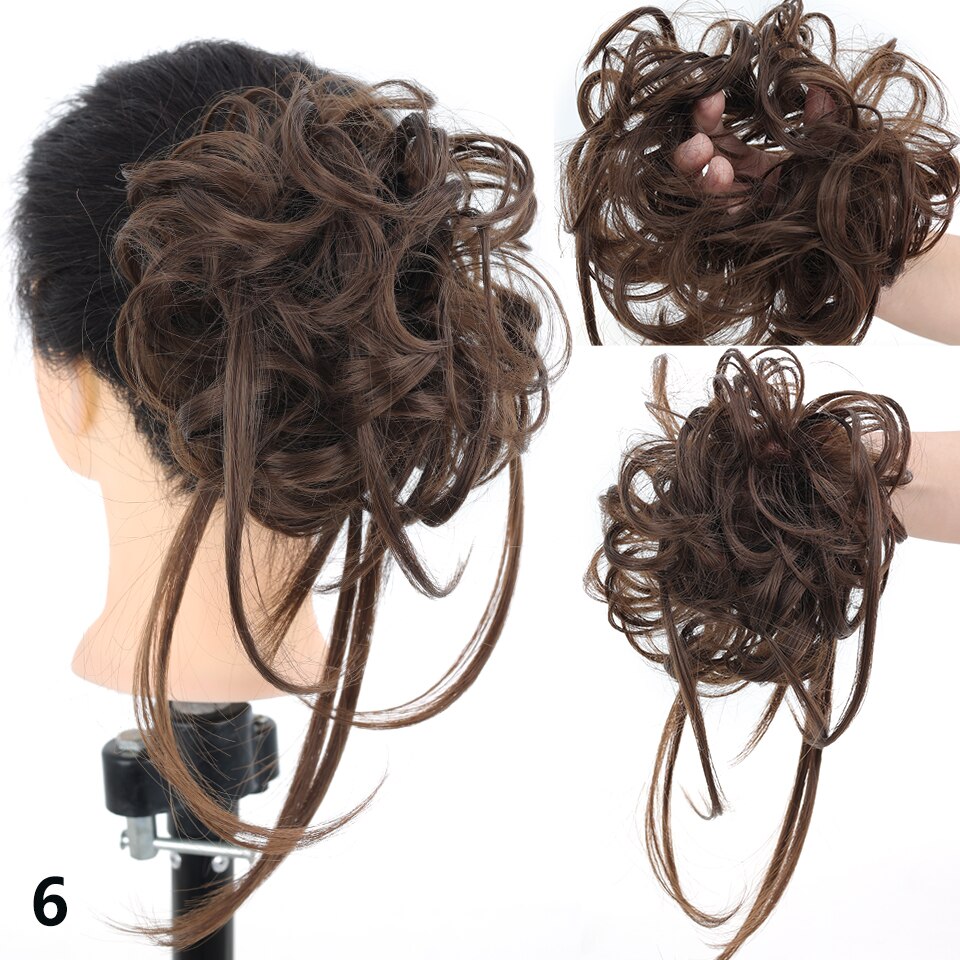 Synthetic Claw Chignon Clip in Hair Bun Messy Curly Hair Hairpieces Natural Wavy Curly Combs add Hair Volume for Women