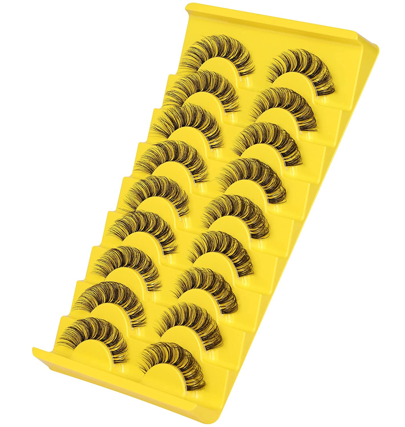 10Pairs Transparent Band Lashes Natural Long 3D Faux Mink False Eyelashes Handmade Fluffy Volume Eye Lash Cilios