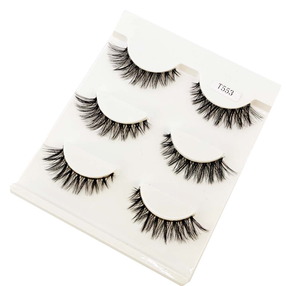 Transparent Terrier 3 Pairs 3D Mink EyeLashes False Lashes Thick EyeLash Lashes Natural Soft Fake EyeLashes