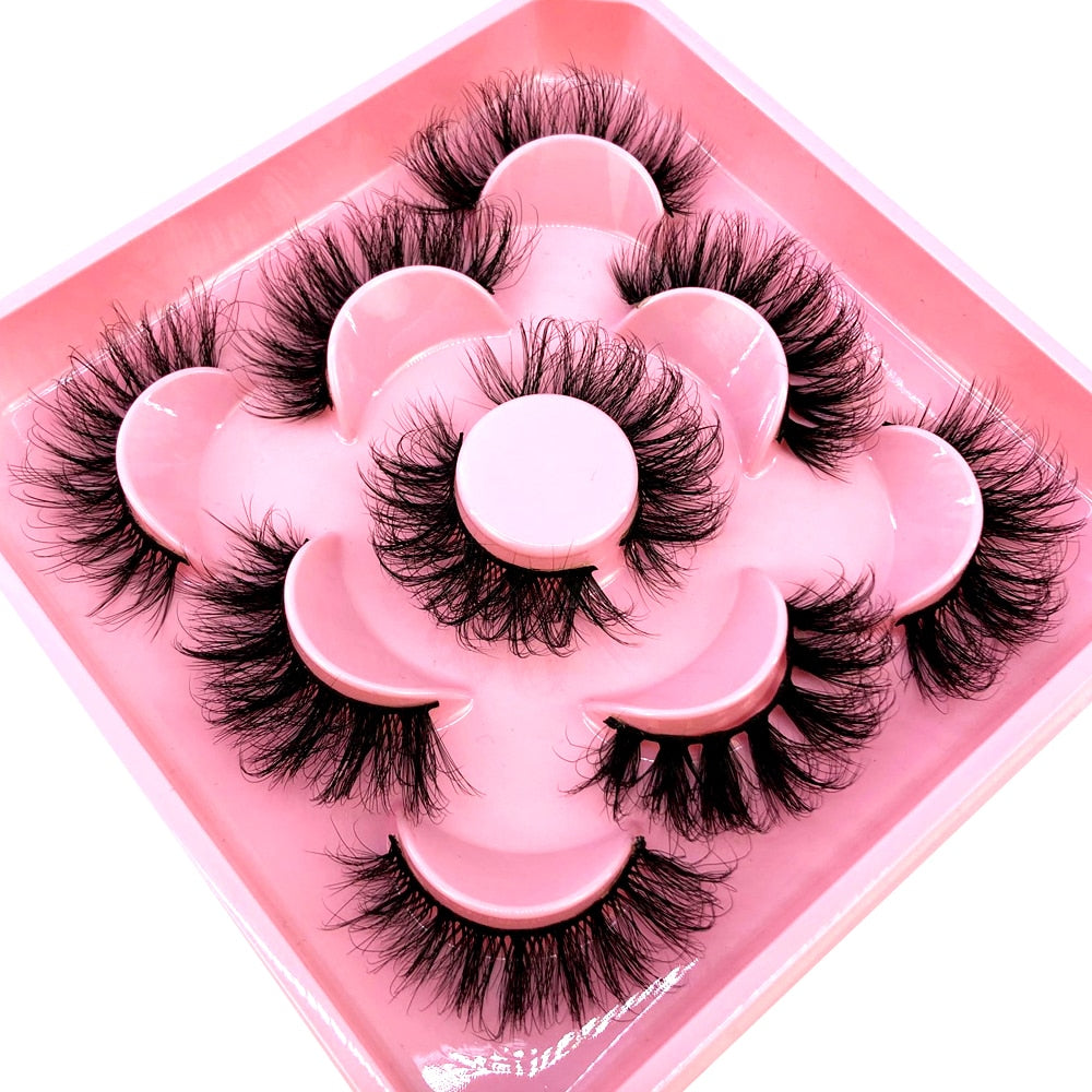 5 Pairs 3D Mink Lashes Natural Mink False Eyelashes Dramatic Volume Fake Eyelash Extension Faux Cils