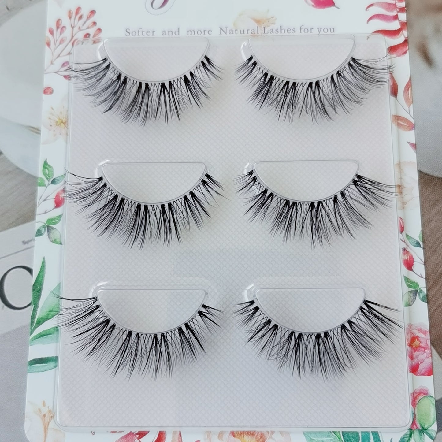 Transparent Terrier 3 Pairs 3D Mink EyeLashes False Lashes Thick EyeLash Lashes Natural Soft Fake EyeLashes