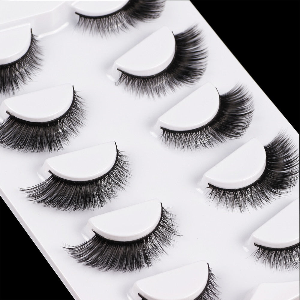 Handmade False Eyelashes 3D Mink Natural Messy End Eye Elongated Thick False Eyelashes False Eyelashes