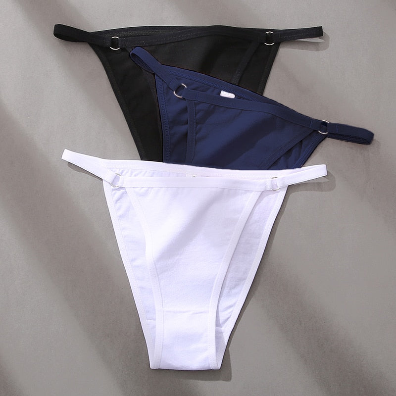 3Pcs/set Women Cotton Panties Low Waist Bikini Briefs M-2XL Ladies Underwear Female Soft Solid Underpants Lingerie