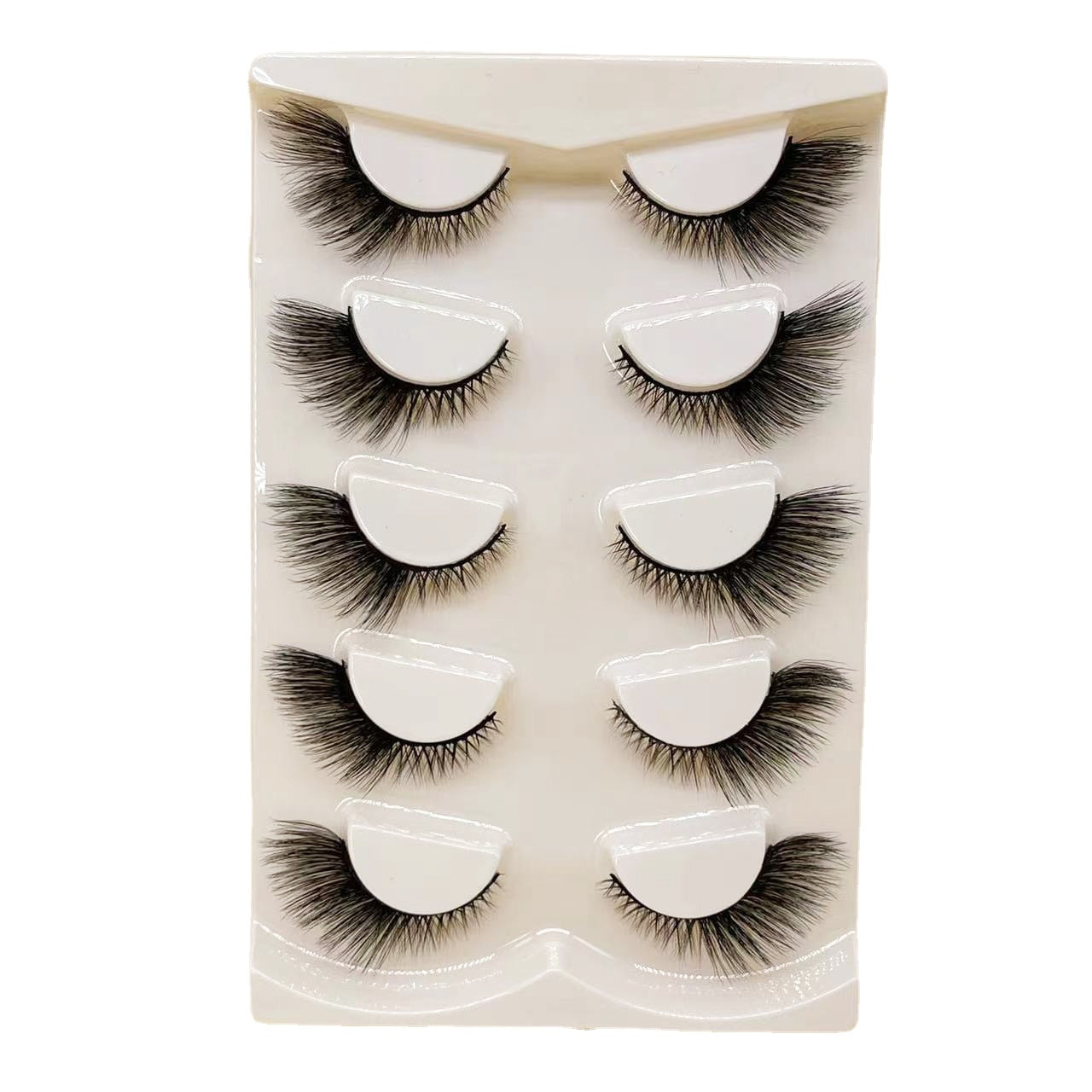 5 Pairs Fake Eyelashes Cat Eye Natural Half Lashes Fox Eye Winged Cat Eye Mink Lashes Extension Faux Cils