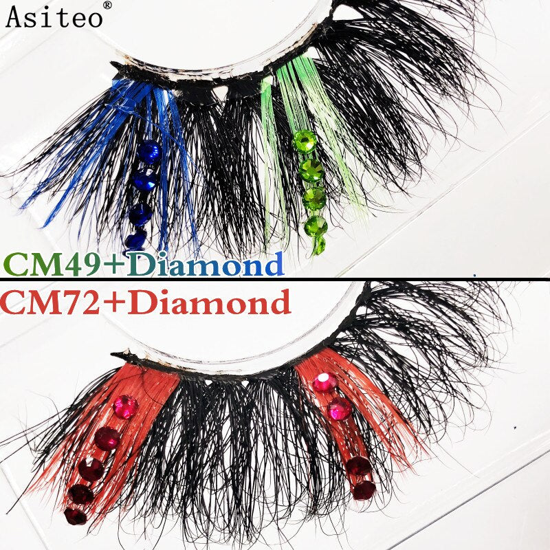 25mm Fluffy Diamond Ombre Colored Mink Lashes 5D Natural Volume Colorful Vegan Eyelashes Makeup