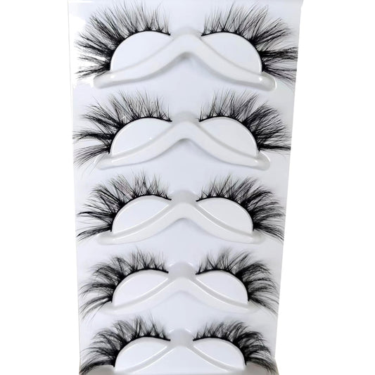 5pairs Eyelashes 3D Mink Lash Handmade Cat Eye Full Lashes Fluffy Wispy Lashes False Eyelashes Long Dramatic Faux cils