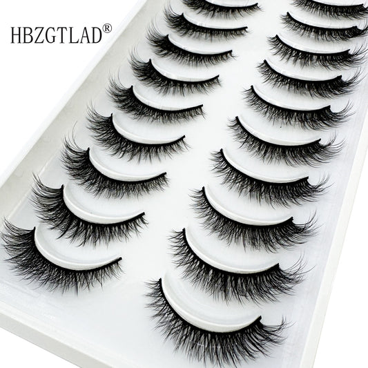 10pairs soft fluffy lashes false eyelashes dramatic 3d mink lashes