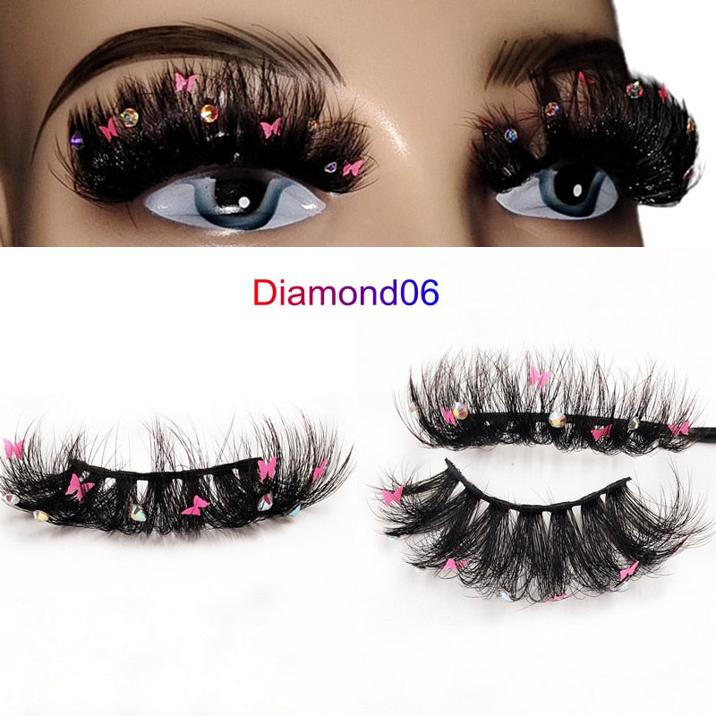 Faux Mink 25mm Lashes With Butterflys or flowers On Them Full Strip False Eyelashes Butterfly Lash For party
