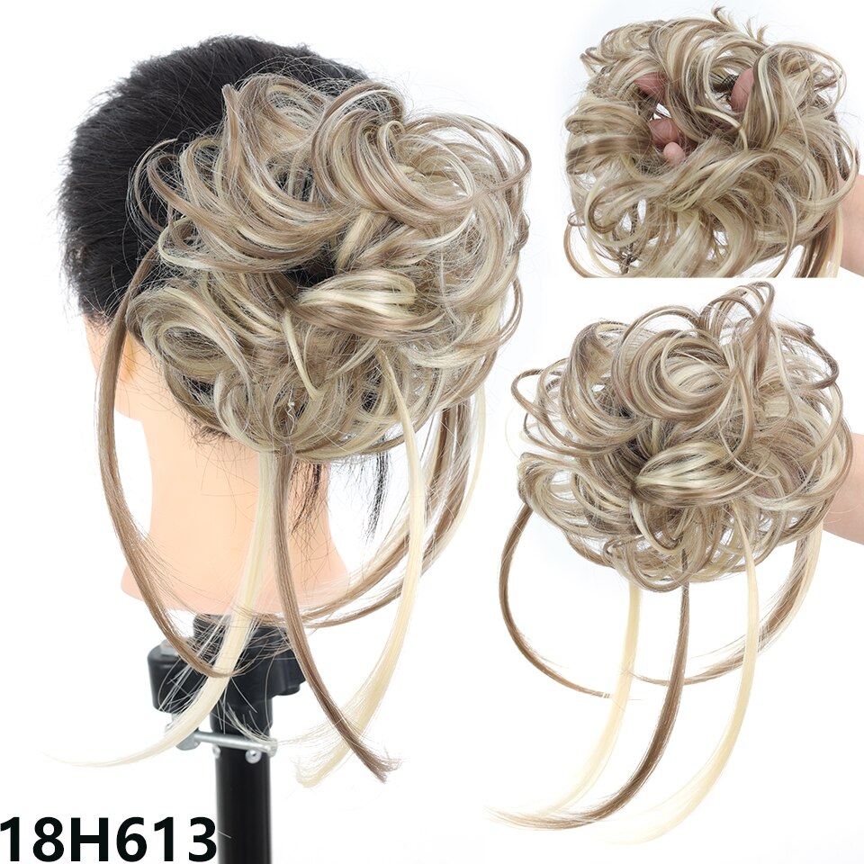 Synthetic Claw Chignon Clip in Hair Bun Messy Curly Hair Hairpieces Natural Wavy Curly Combs add Hair Volume for Women